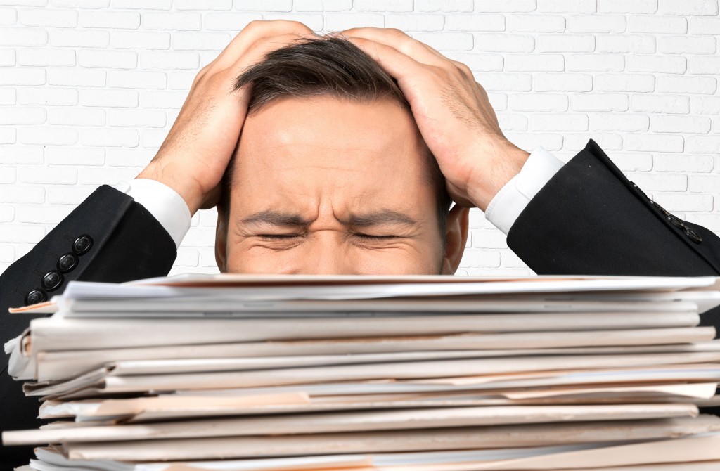 Emotional Stress, Paper, Stack.